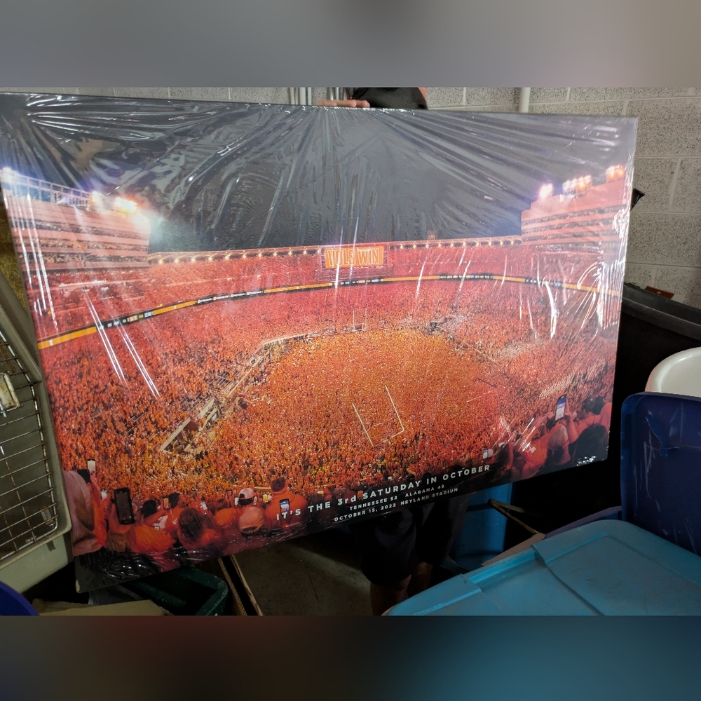 Tennessee Storms the Feild Canvas Framed Print.